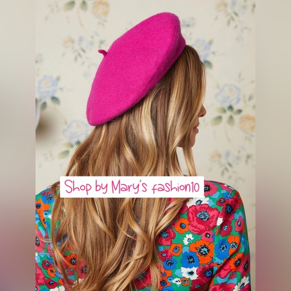 NWT Zara Fuchsia Pink Wool Beret - Picture 15 of 16